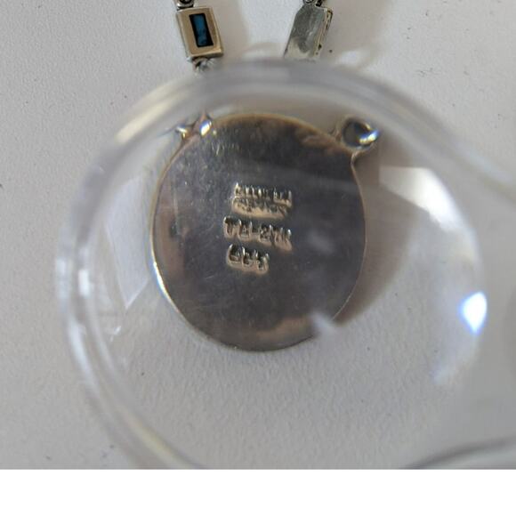 Vintage Taxco Mexico 925 Sterling Silver Necklace & Bracelet Set Sundial Design - Picture 9 of 16